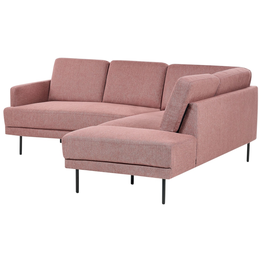 Narożnik 4-osobowy lewostronny różowy brąz BREDA