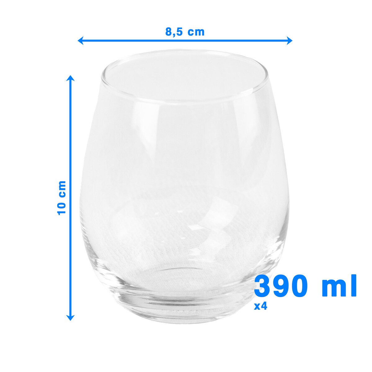 4X Szklanki Do Whisky Napojów Drinków Prezent 390 Ml Komplet Zestaw Szklanek