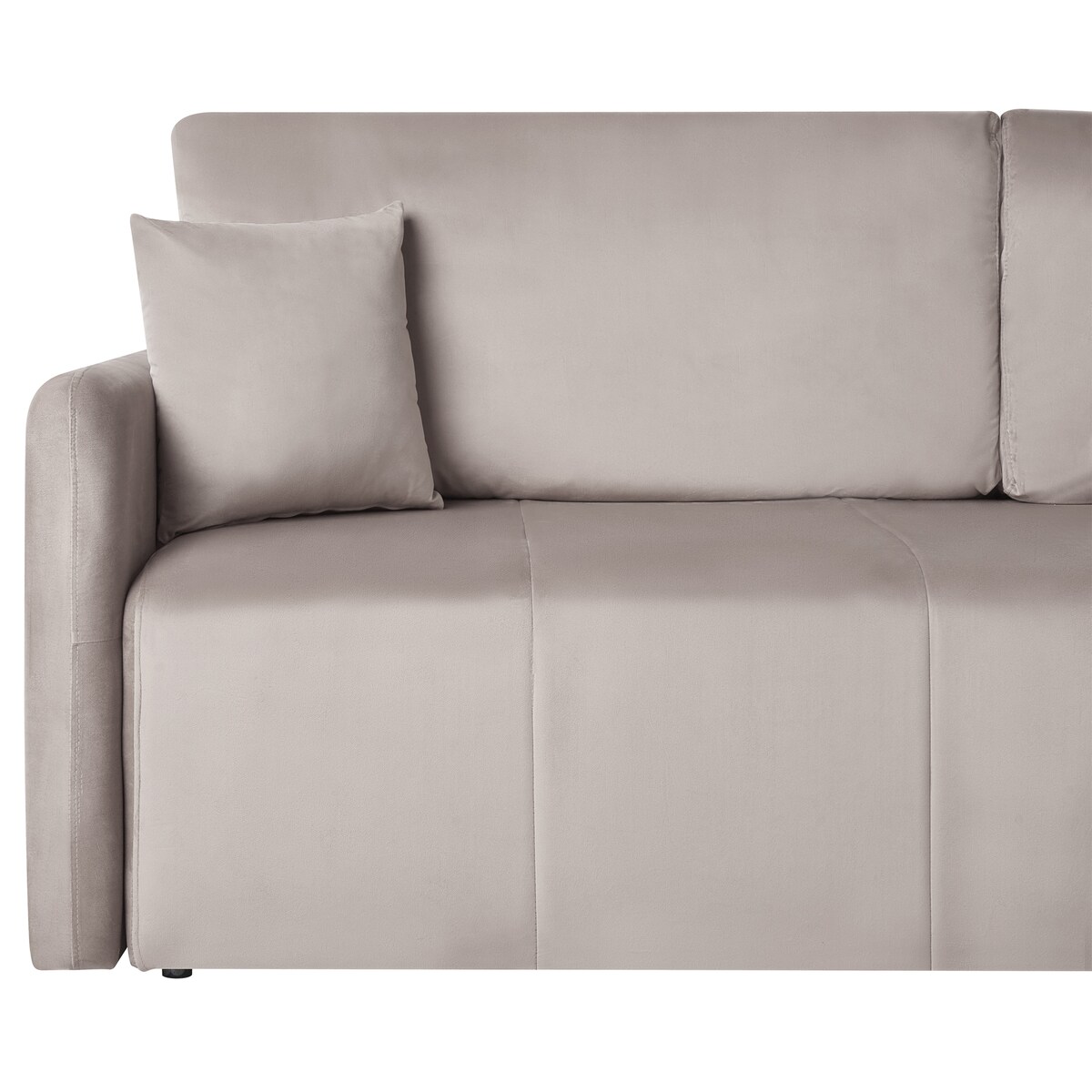 Sofa rozkładana dla 3 osób EGGE Welur Beżowoszary