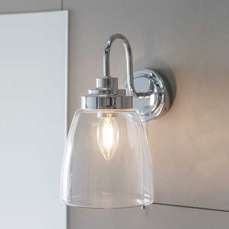 Łazienkowy kinkiet ścienny Ashbury 77088 Endon szkło IP44 chrom przezroczysty