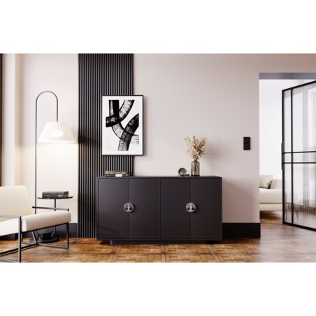 Czarna komoda Dancan LOTTA / szer. 139 cm