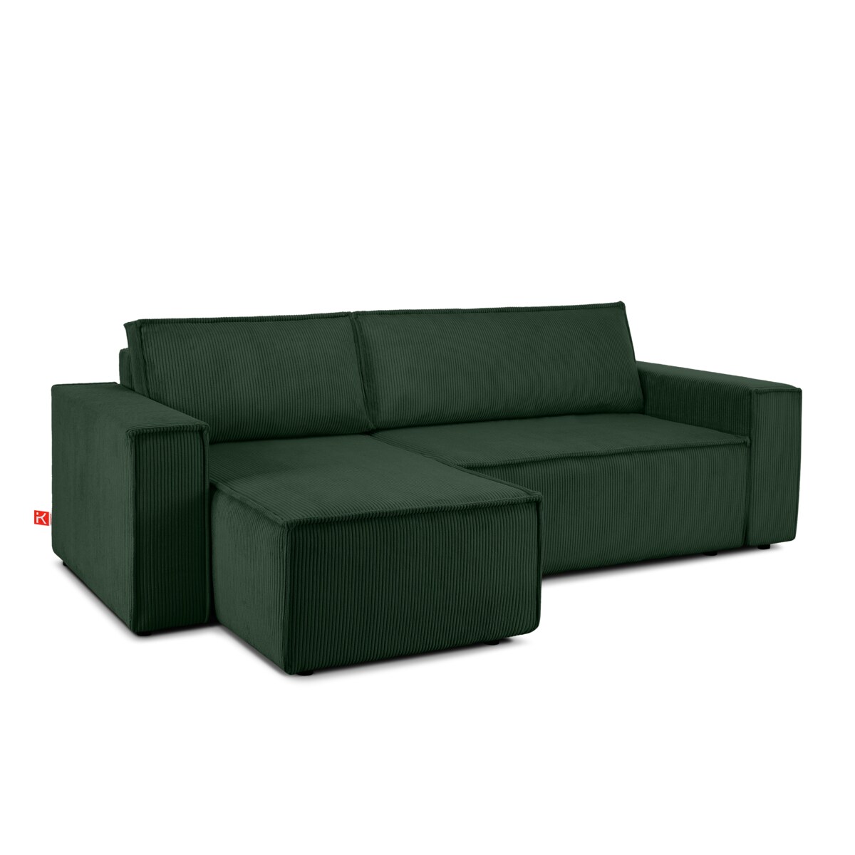 KONSIMO NAPI Uniwersalny narożnik z funkcją spania, kolor ciemnozielony, prawy/lewy