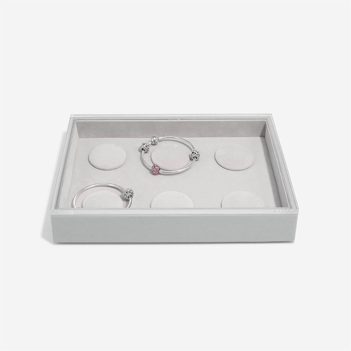 Szkatułka na bransoletki charms Stackers classic kamienna szarość z pokrywką