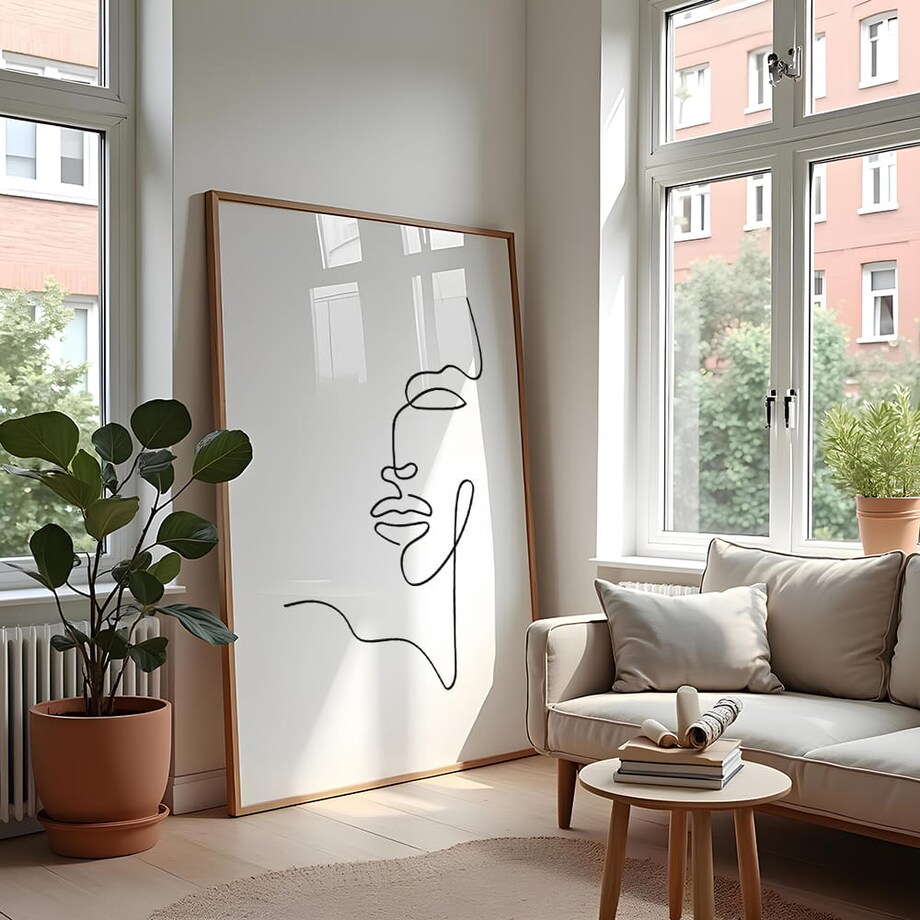 plakat line art twarz kobiety 50x70 cm