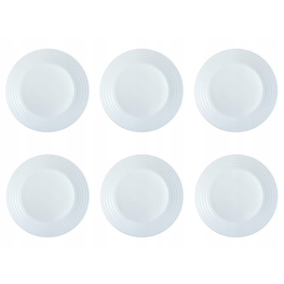 TALERZYKI DESEROWE HARENA białe okrągłe 6szt 19cm talerz na ciasto LUMINARC