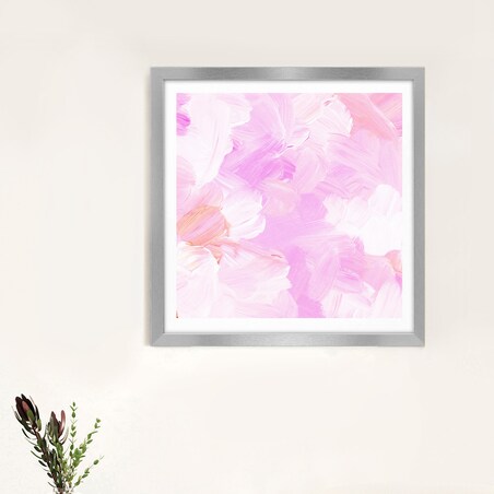 Ramka na zdjęcia 40x40 cm srebrna rama MDF z plexi do powieszenia pion poziom klasyczna kwadratowa ramka FRAMAI®