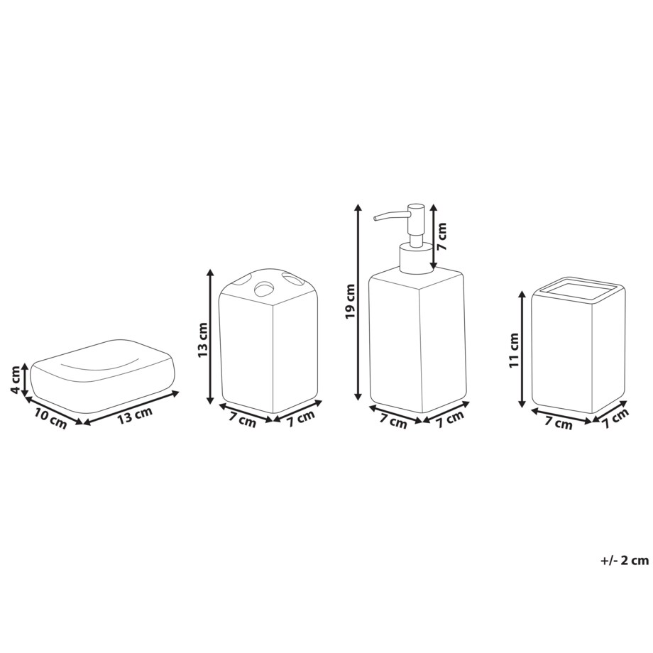 4-częściowy zestaw akcesoriów łazienkowych wielokolorowy CODAZZI
