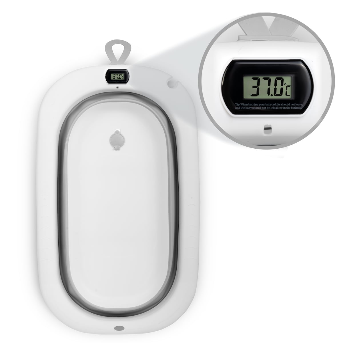 Wanienka składana dla dziecka niemowląt Ricokids termometr LCD poduszka + stojak