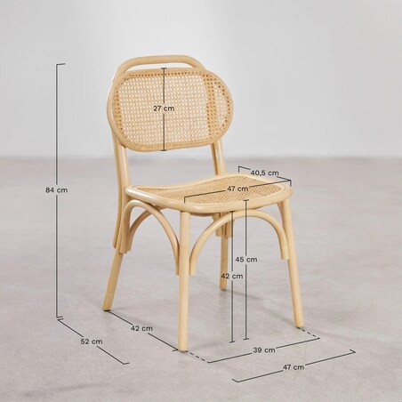 Krzesło do jadalni z rattanu i plecionki wiedeńskiej California