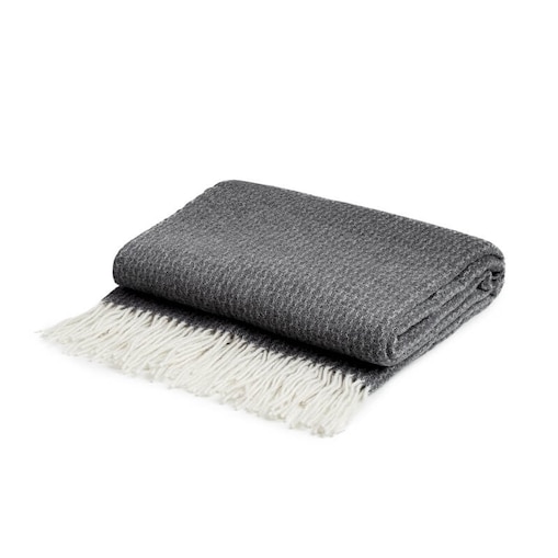 Koc z wełny merino z domieszką kaszmiru grafitowy