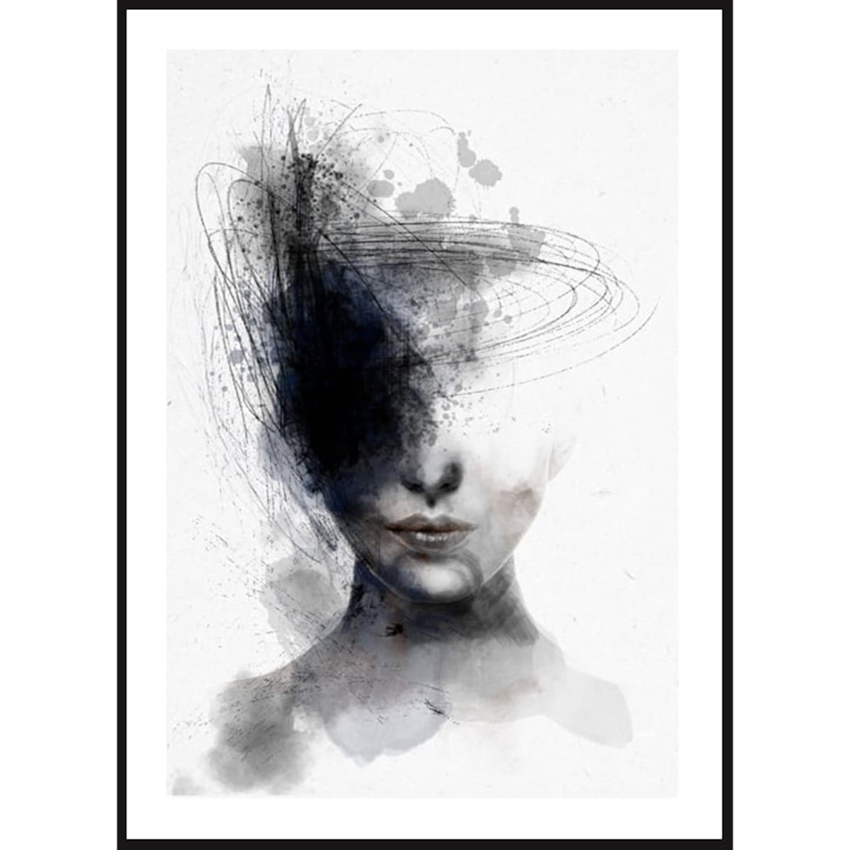 Poster Story, Plakat, Obraz - Kobieta z Kosmicznymi Myślami, wymiary 30 x 42 cm