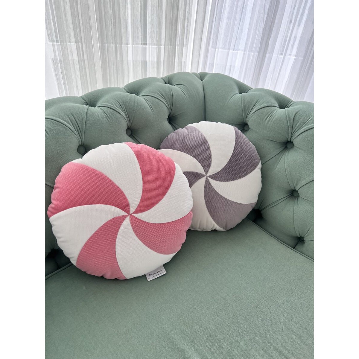 Okrągła poduszka cukierek - Coral Candy