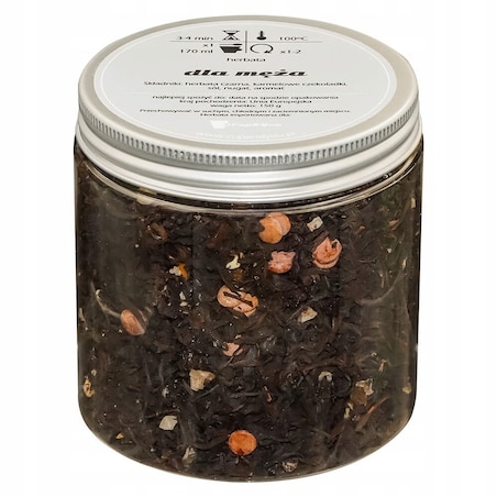 Herbata czarna DLA MĘŻA o smaku kremowego karmelu z odrobiną soli PREMIUM - herbata liściasta sypana mieszanka napar susz - gotowa na prezent upominek