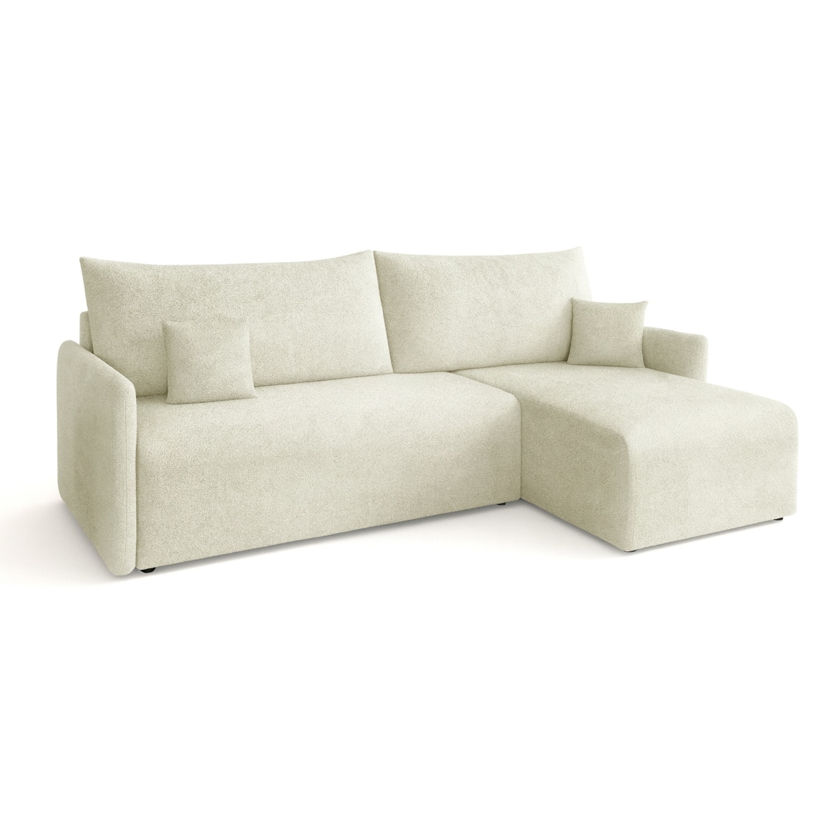 Narożnik z funkcją spania VALIA i pojemnikiem na pościel, beżowy