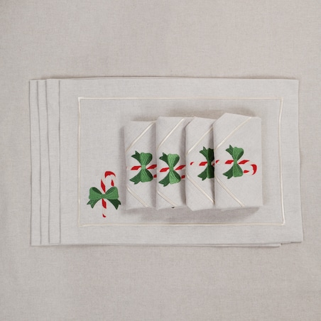 Podkładki Candy Cane Joyful Christmas Mirha – komplet 6 szt.