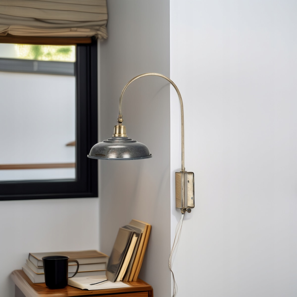 LAMPA KINKIET ŚCIENNA DO POWIESZENIA ZŁOTA SREBRNA METALOWA LOFT NOCNA