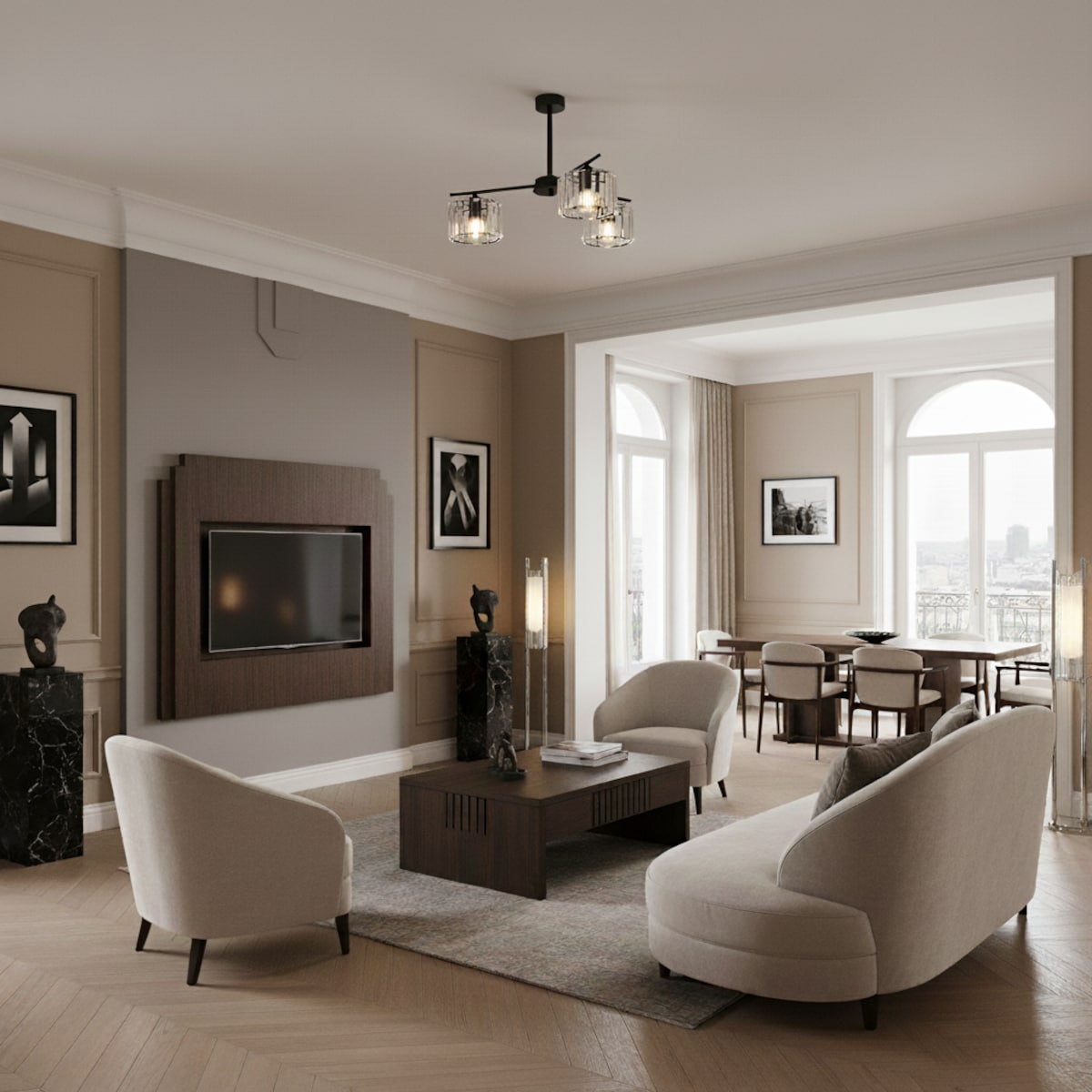 lampa sufitowa wisząca 3 punktowa edylit glamour do salonu