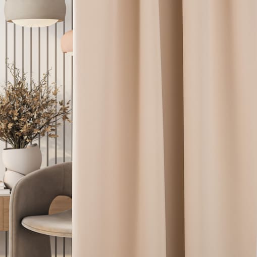 Zasłona zaciemniająca na taśmie marszczącej kremowy beż 140 x 280cm 1 szt. 140x280 beżowy