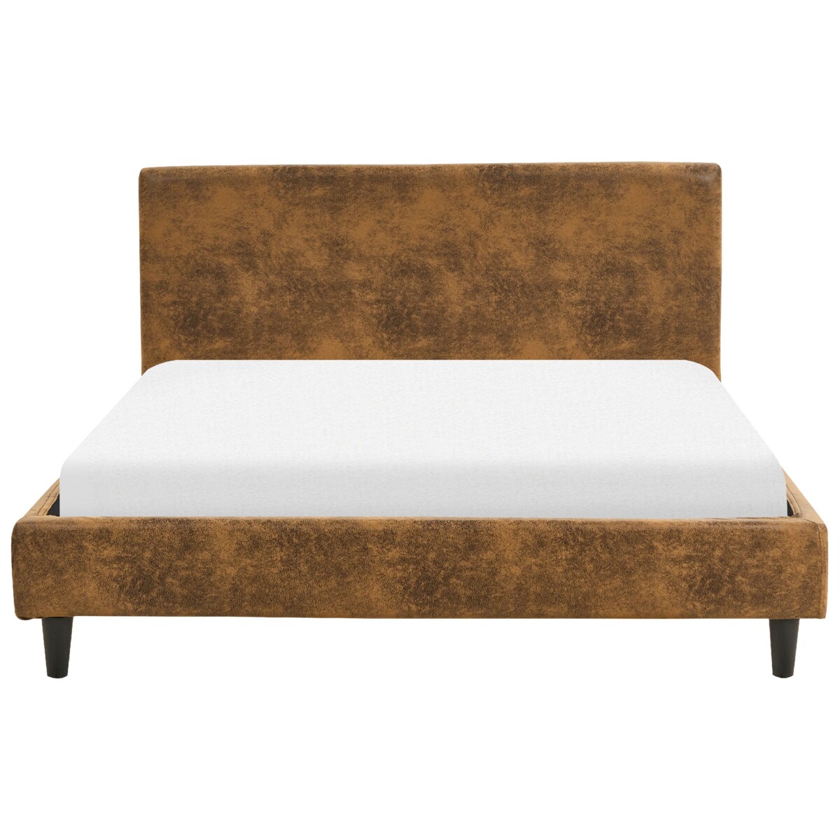 Łóżko tapicerowane 140 x 200 cm brązowe FITOU