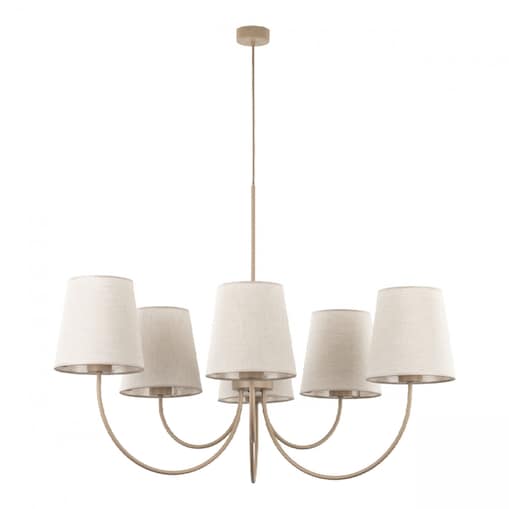 Żyrandol TK Lighting CANDI SABIA 11072 beżowy 6xE27 regulowana wysokość do salonu jadalni sypialni