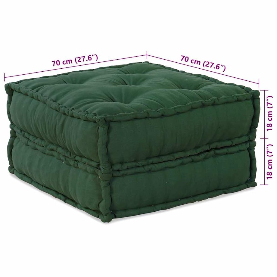 vidaXL Modułowa sofa zielony 70x70x36 tkanina