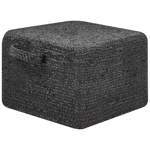 Puf z juty 45 x 45 x 30 cm czarny DHADAR