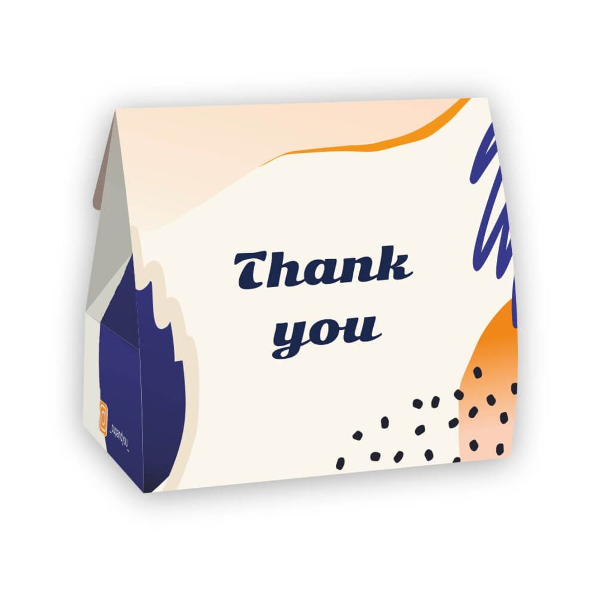 Personalizowany Box Thank You - kawa smakowa, herbata sypana, kubek, zaparzacz, lizaki, etykieta z personalizowanym nadrukiem na prezent upominek podziękowanie