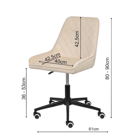 Fotel biurowy krzesło obrotowe regulowane beżowe do biurka