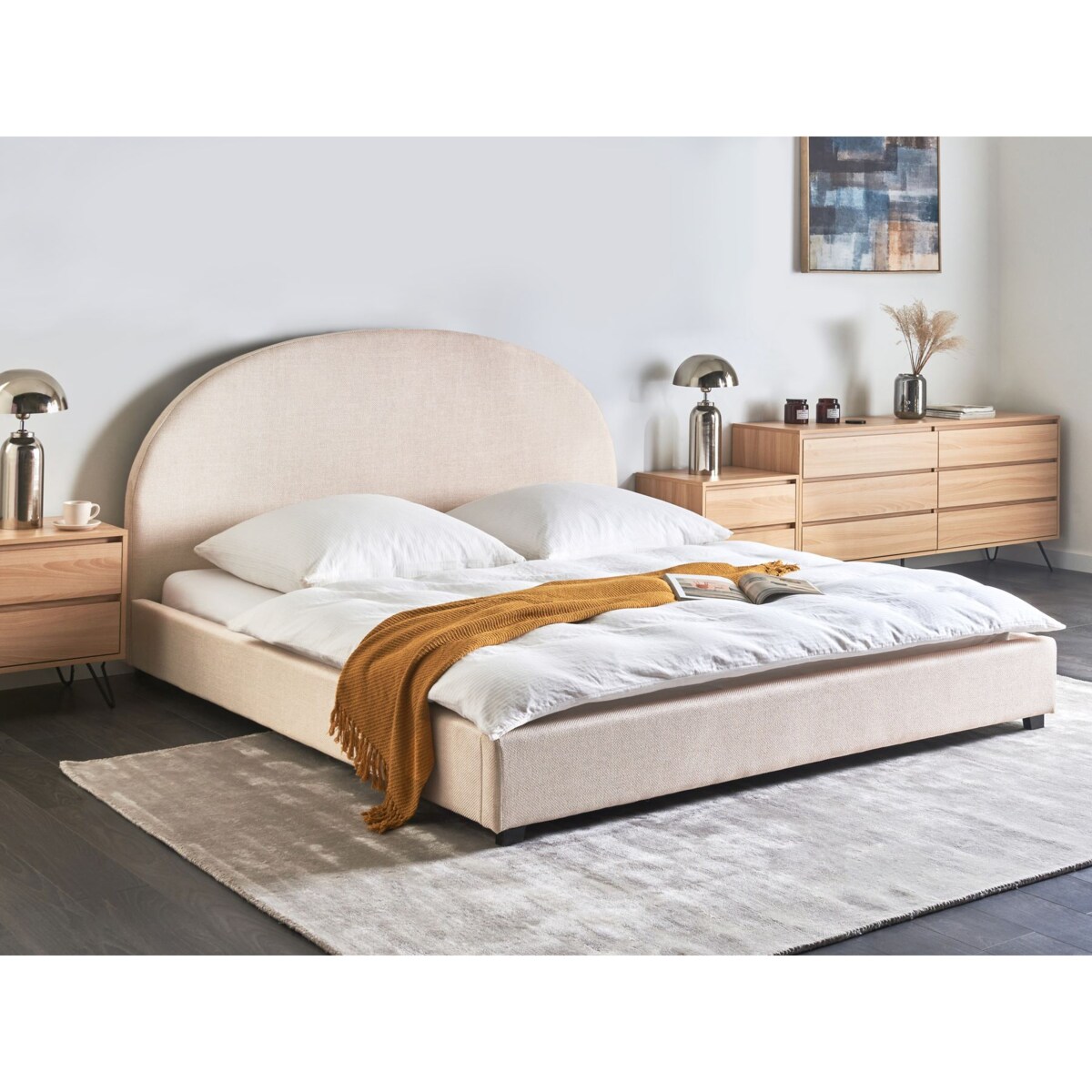 Łóżko wodne VAUCLUSE 180 x 200 cm Jasnobeżowy