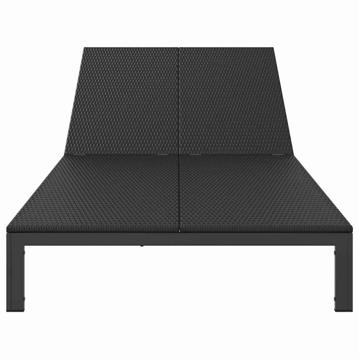 vidaXL Leżak 2-osoba Czarny 60 x 200 x 27cm polirattan