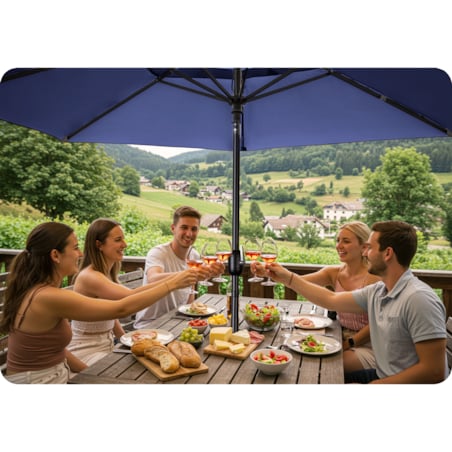 Duży parasol ogrodowy 300cm balkonowy składany + pokrowiec Plonos