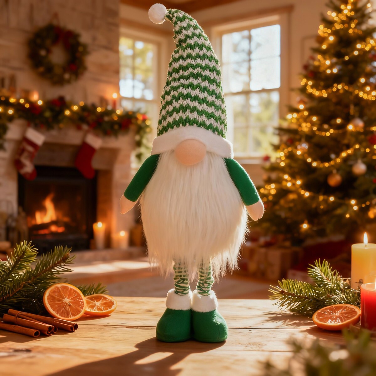 Skrzat świąteczny na teleskopowych nogach ozdoba świecąca na święta