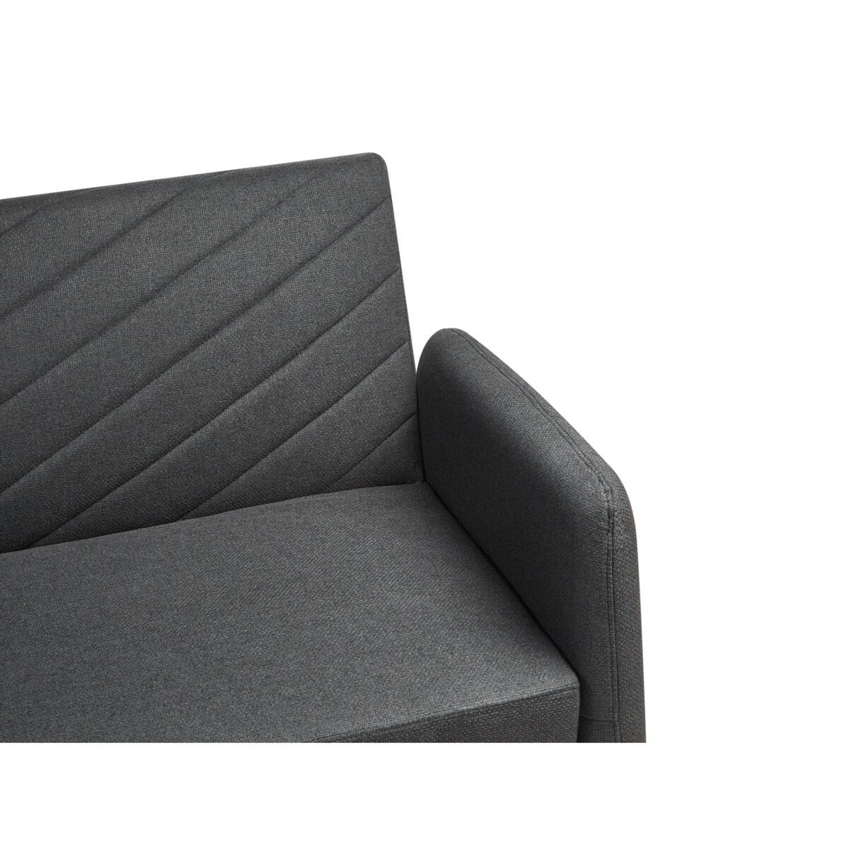 Sofa rozkładana SENJA Czarny Len syntetyczny