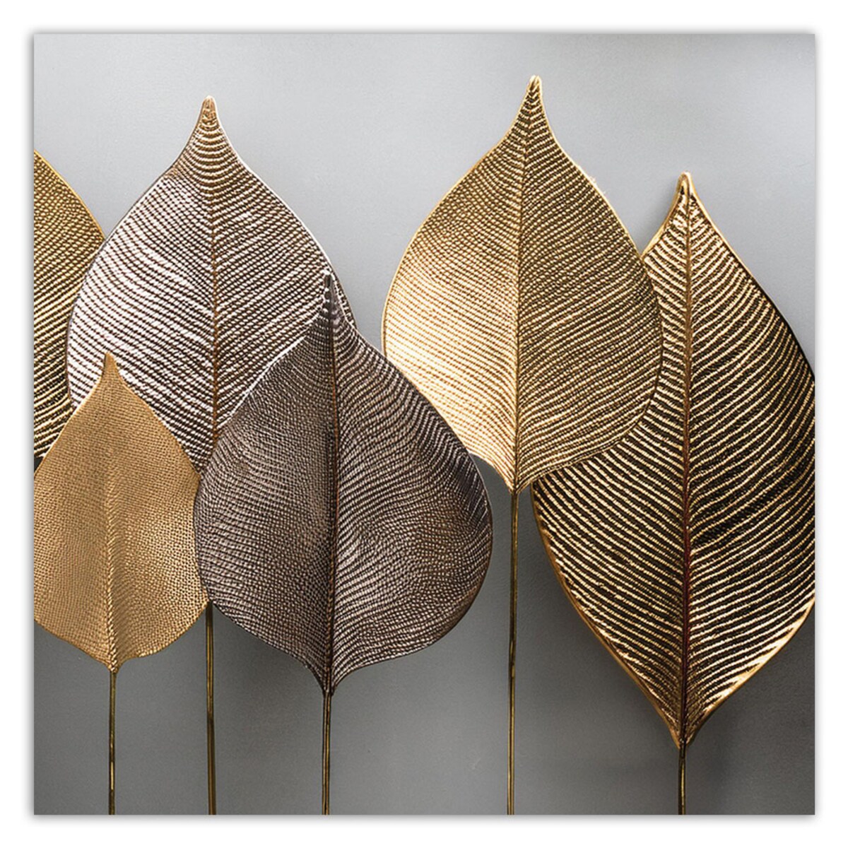 Obrazy na płótnie do salonu nowoczesne Minimalistyczne Złote Liście Abstrakcja 60x60