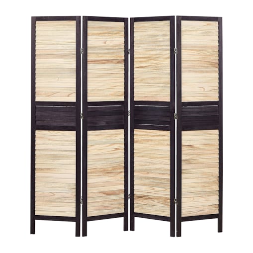 4-panelowy składany parawan pokojowy drewniany 170 x 164 cm jasne drewno BRENNERBAD