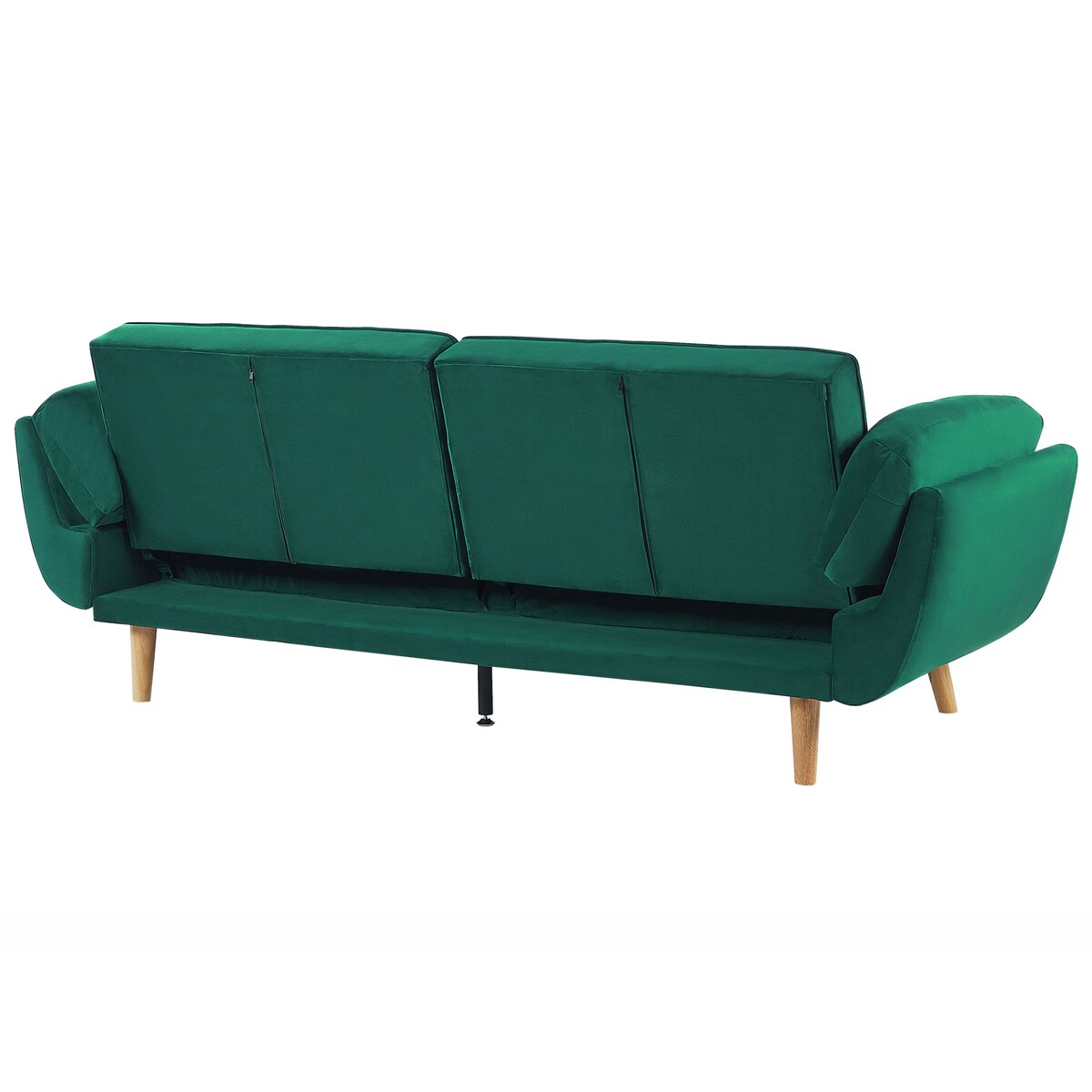 Sofa rozkładana dla 3 osób ASBY Welur Zielony