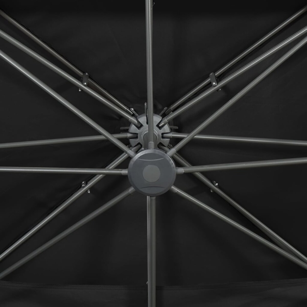 vidaXL Parasol wiszący z podwójną czaszą, 400x300 cm, czarny