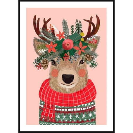 Poster Story, Plakat, Obraz - Świąteczny Jelonek, wymiary 42 x 60 cm