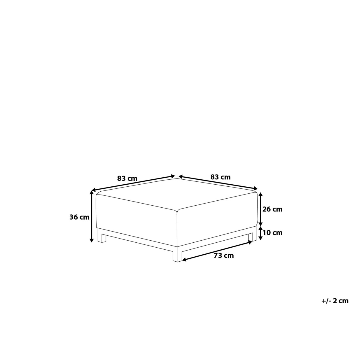Otomana ogrodowa szara z białym ROVIGO