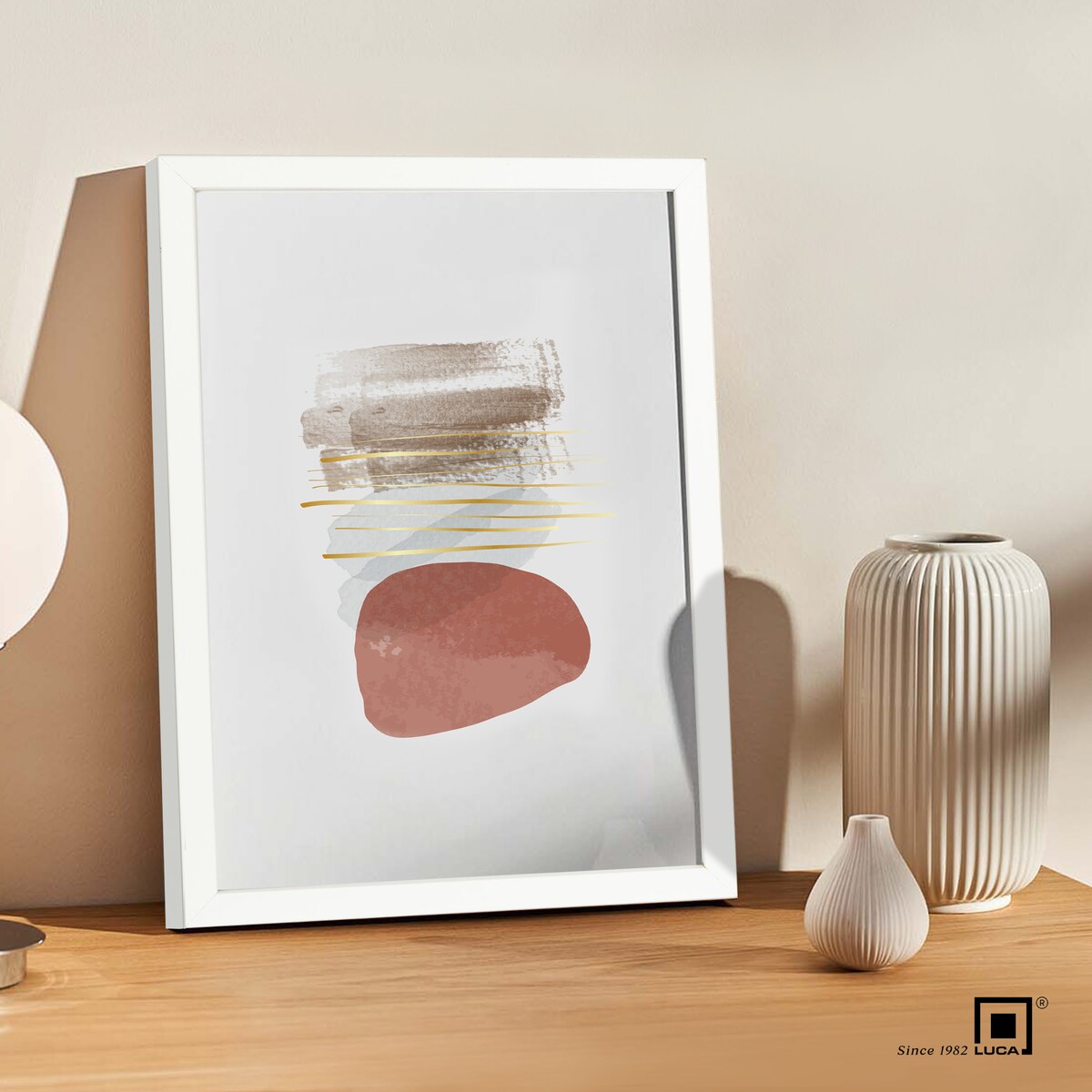 Biała ramka na zdjęcia 21x30 cm A4 rama MDF z plexi klasyczna ramka zawieszka stopka