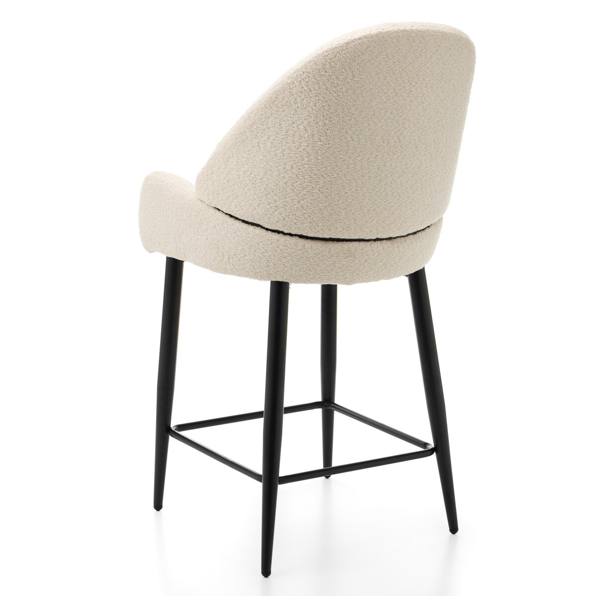 Hoker tapicerowany boucle do salonu BERGAMO jasnobeżowy