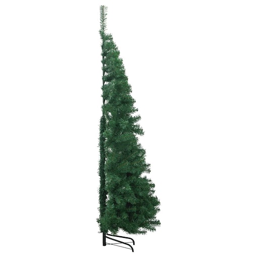 vidaXL Sztuczna choinka narożna, zielona, 210 cm, PVC