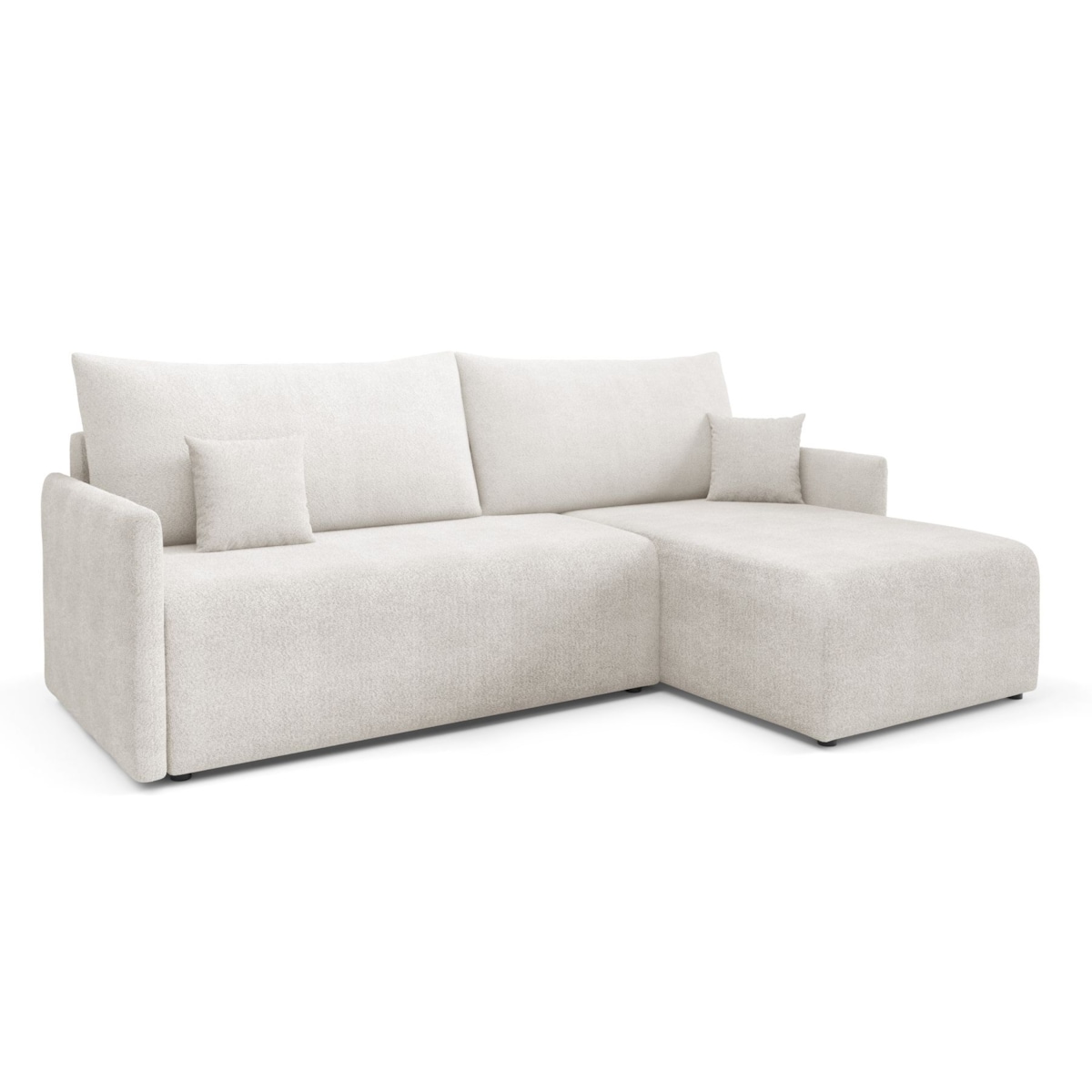 Narożnik z funkcją spania VALIA i pojemnikiem na pościel, ecru