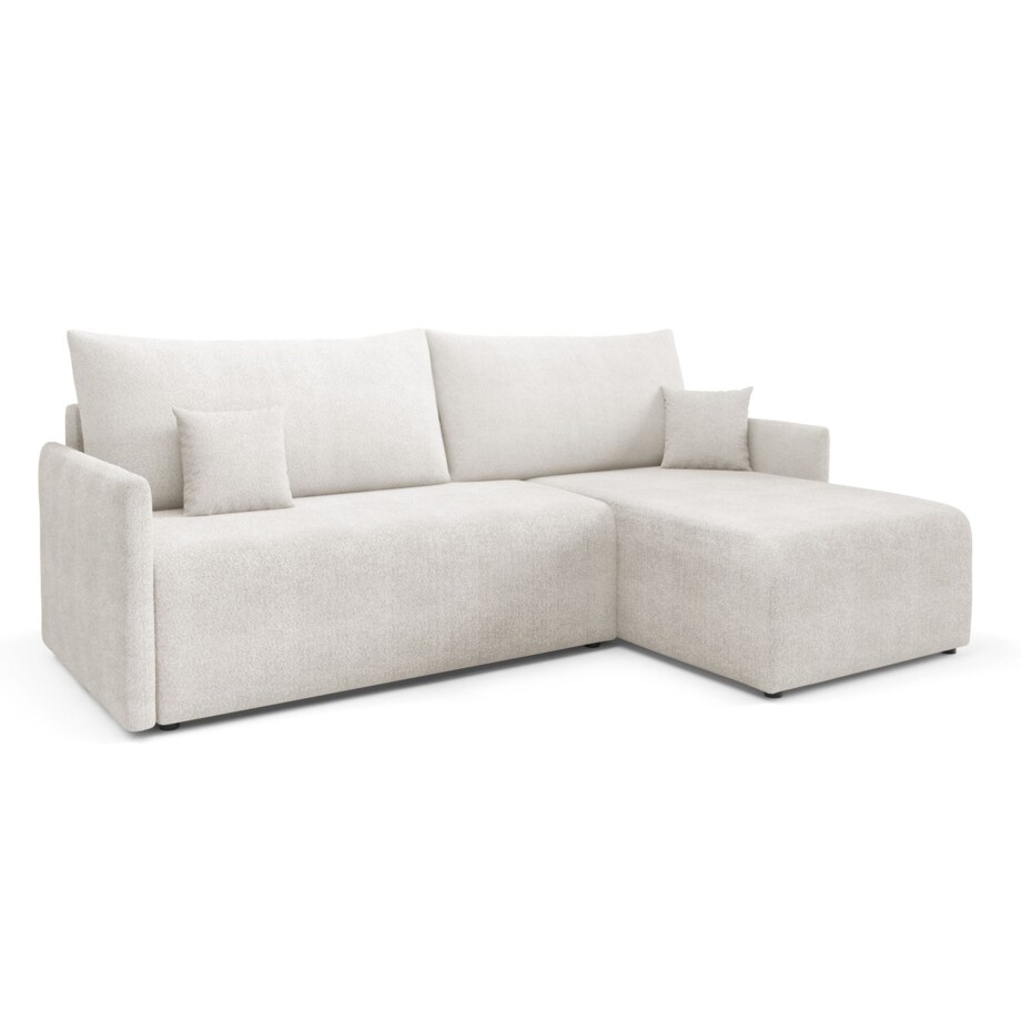 Narożnik z funkcją spania VALIA i pojemnikiem na pościel, ecru