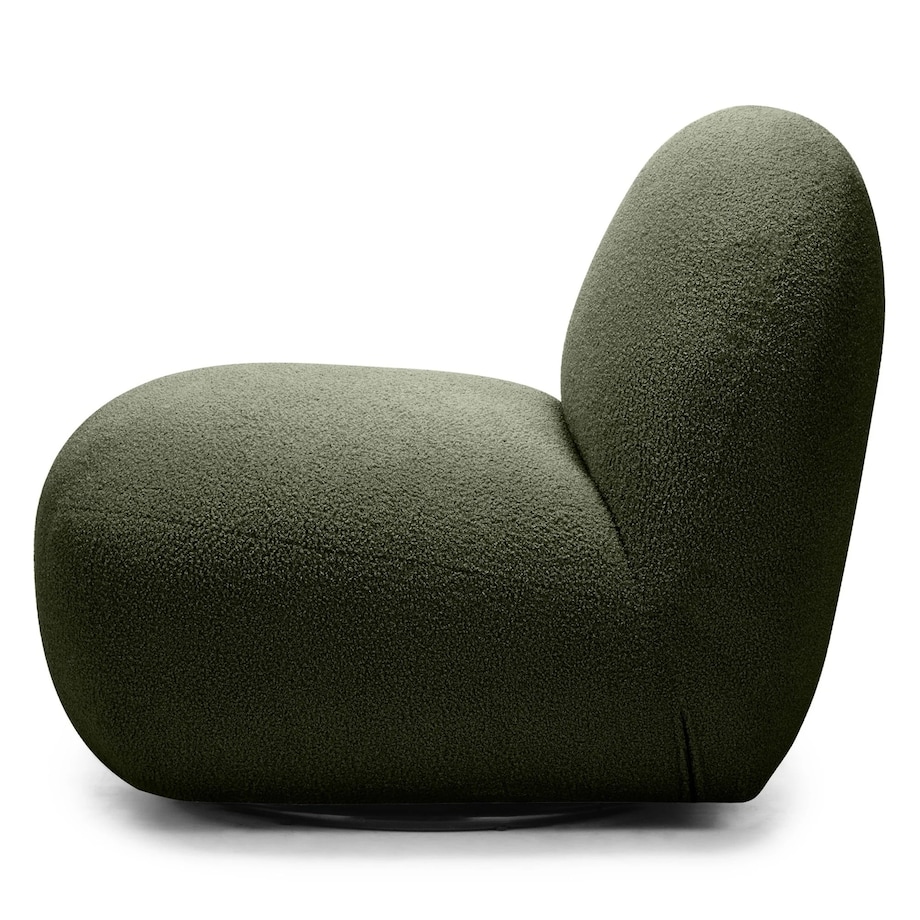 Fotel obrotowy 73x85x85 cm TENNO-3 bouclé ciemnozielony