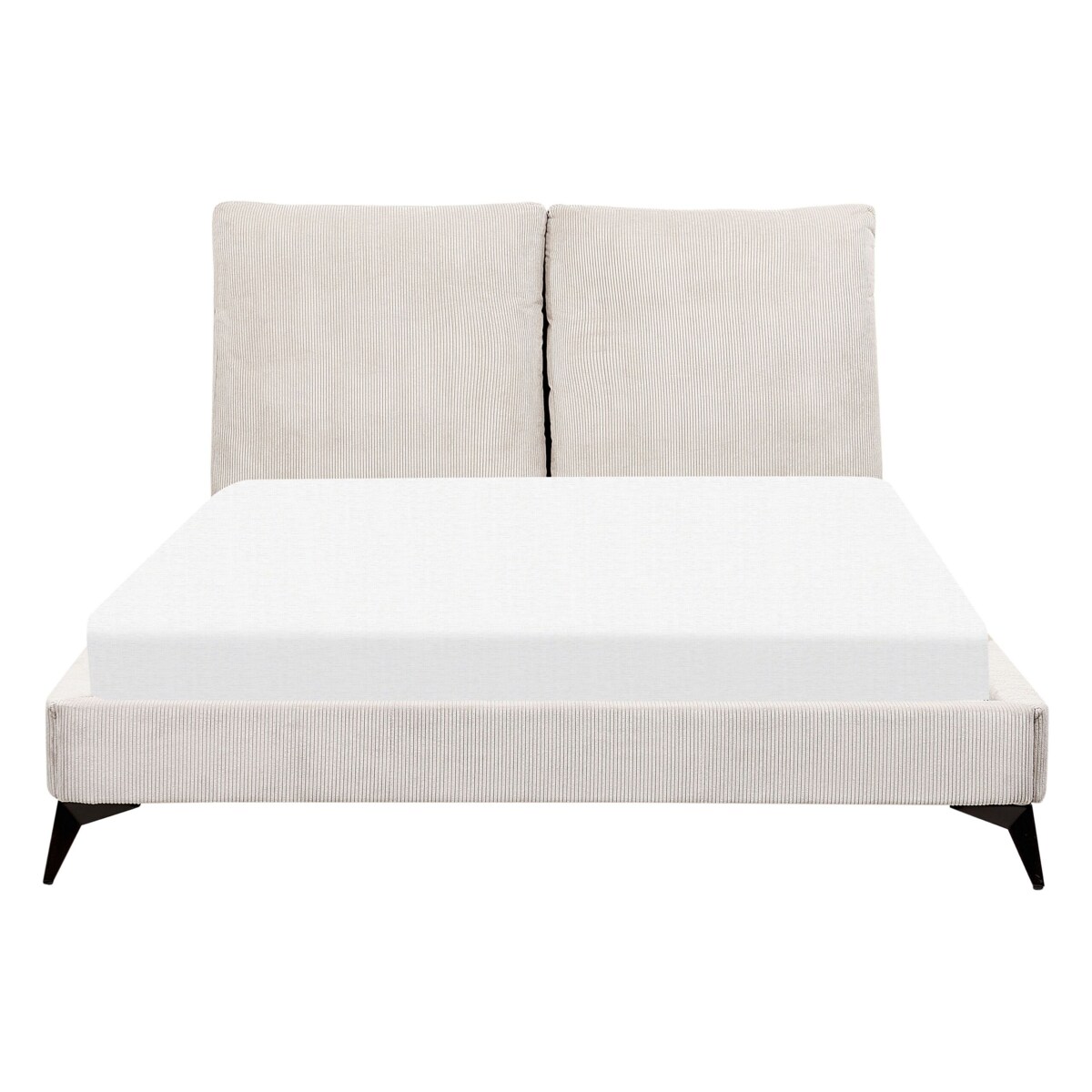 Łóżko sztruksowe140 x 200 cm jasnobeżowe MELLE