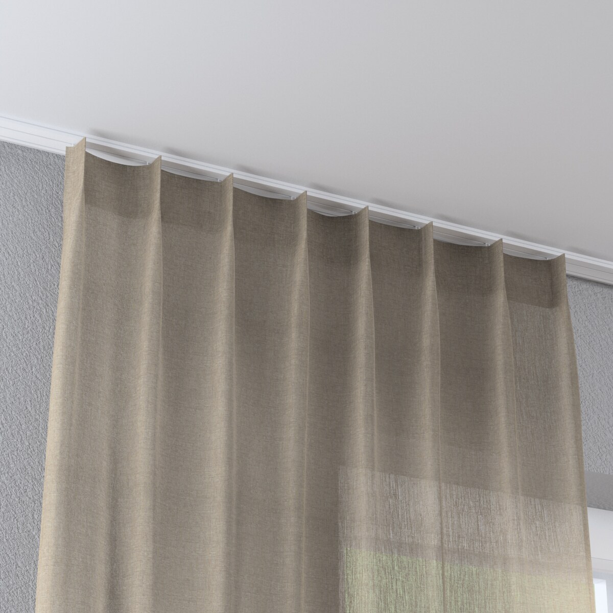 Zasłona na haczykach flex pojedynczych 130x260 beżowy