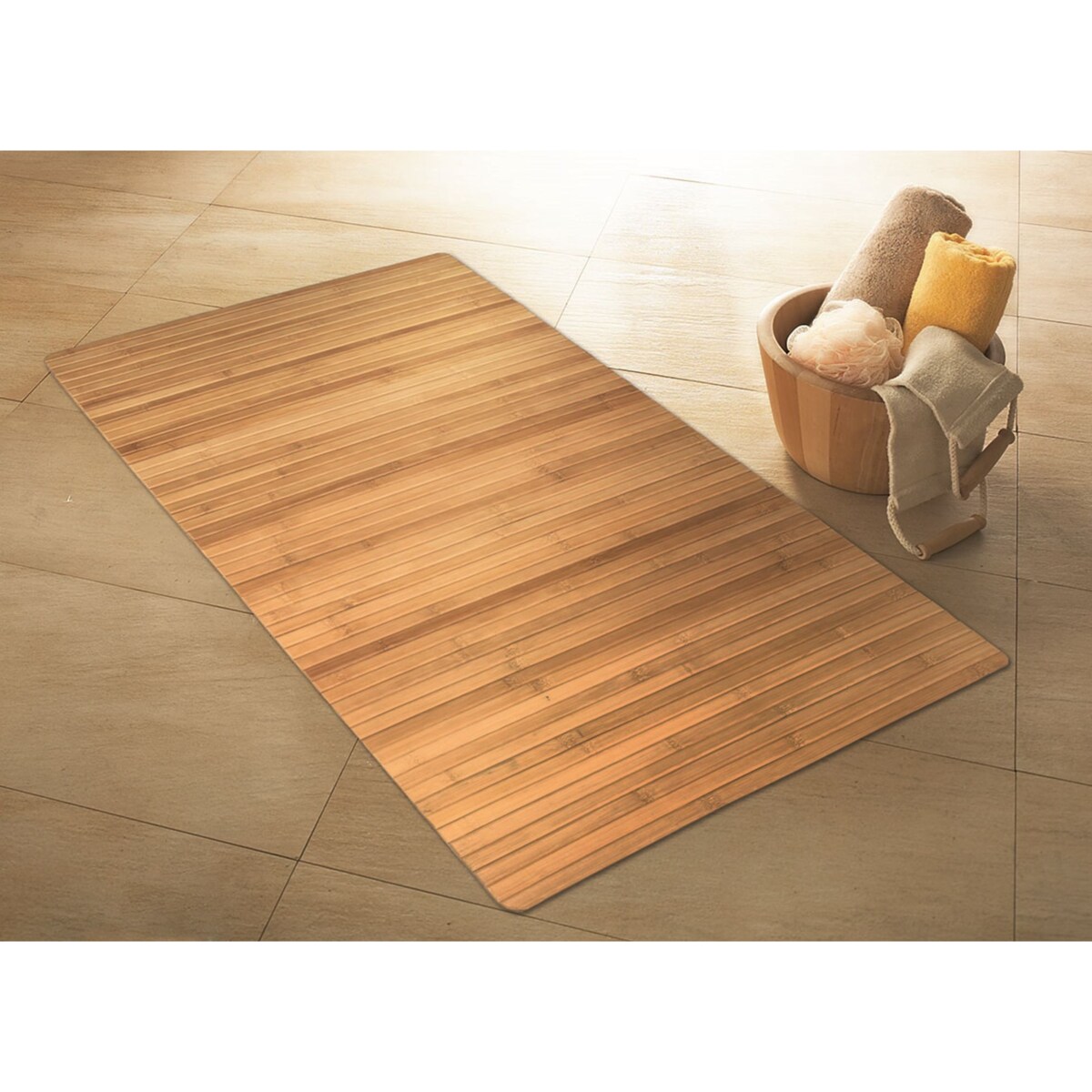 Kleine Wolke Bambus Mata drewniana naturalny bambus 60x115 cm | home&you