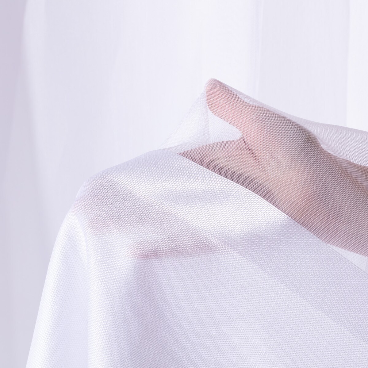 Firana na haczykach flex podwójnych 300x245 biały z satynowym pasem na dole