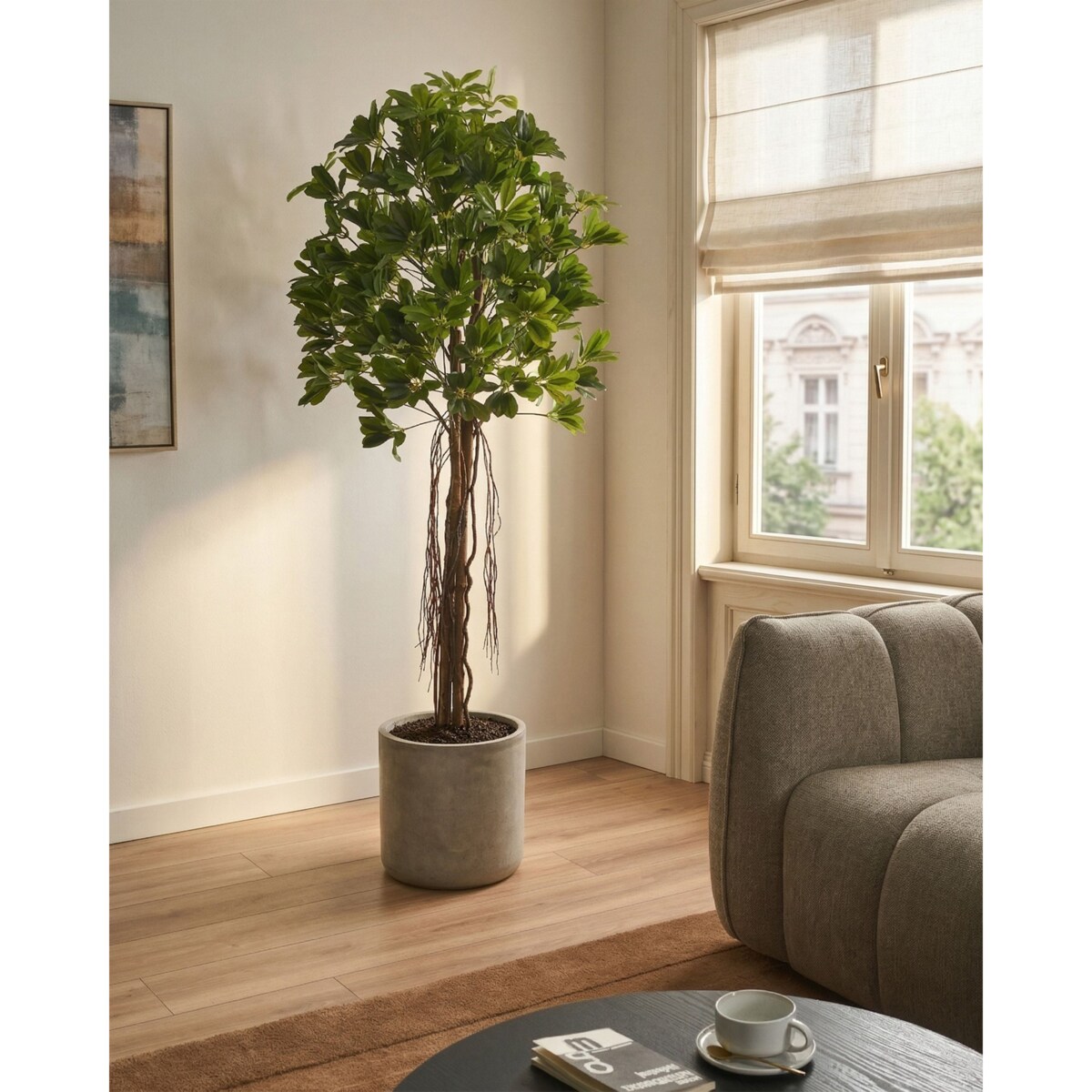 Sztuczna roślina UMBRELLA TREE 175 cm Zielony